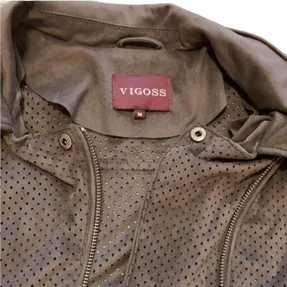 VIGOSS Faux Suede Jacket with Vent Holes - Picture 3 of 5